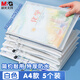 晨光(M&G)文具5個(gè)A4透明網(wǎng)格拉鏈袋 辦公文件資料防水袋 學(xué)生試卷課本收納袋 檔案票據(jù)整理袋 白色ADM929F5-E