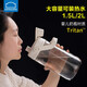 樂(lè )扣樂(lè )扣運動(dòng)水杯2000ml大容量健身水壺頓噸桶超大戶(hù)外健身杯子吸管 白色 2.0L