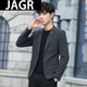 JAGR潮牌 西服男外套格子小西裝潮流痞帥氣便捷單西易打理男士西服  B13-深灰色單西 XL