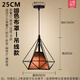 域能 現(xiàn)代簡約樓梯吊燈客廳餐廳過道酒店吧臺創(chuàng)意燈具工業(yè)風個性燈飾 25CM啡罩黑框