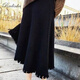 Radinka 2026秋冬新款針織毛線(xiàn)a字裙中長(cháng)裙修身顯瘦遮臀大擺裙針織半身裙 黑色 S