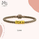 周生生足金愛(ài)情密語(yǔ)Love通花黃金手鏈 路路通手環(huán)皮繩手繩 89775B計價(jià) 17厘米 - 2.28克(含工費360元)