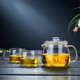 全度（Quandu）玻璃茶壺耐熱玻璃泡茶壺帶玻璃內(nèi)膽蓋子花茶壺可電陶爐專用企鵝壺 小號(hào)500ML+兩只把杯