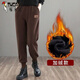 啄木鳥(niǎo)大碼女士運動(dòng)褲秋冬款加絨加厚束腳衛褲高腰寬松顯痩休閑褲子女士 【加絨】咖啡色 4XL 建議165-180斤
