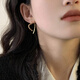 伊黛兒鍍金愛心耳環(huán)冷淡風耳圈簡單氣質(zhì)鏤空耳飾女小眾高級感時尚飾品 E2497金色_愛心耳環(huán)