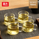 富光 玻璃杯 茶水分離過(guò)濾玻璃泡茶壺涼水壺  按壓內膽大容量冷水壺 品茗杯四只150ml
