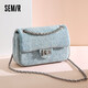 森馬森馬斜挎包女春季韓版小香風(fēng)時(shí)尚通勤復古單肩鏈條包百搭包包 牛仔藍