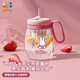 米菲（MIFFY）大容量女士泡花茶杯高顏值女生茶水分離大肚吸管杯玻璃水杯 公主粉850ML泡茶杯