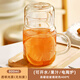 惠上嘉冷水壺涼水壺杯夏大容量高硼硅家用防爆耐高溫玻璃一人飲水壺套裝 【1壺1杯】透明無(wú)印+光面蓋 800ml