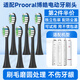 美天萊適配Prooral博皓電動(dòng)牙刷頭RST2081/S227/T09/T31/T33/2090/2030替換通用 適配T33 黑色 6支