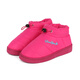漂步棉鞋男冬季防水包跟家居鞋情侶羽絨布加厚底防滑保暖月子女棉拖鞋 玫瑰紅色 38-39 建議37/38腳穿