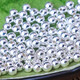 潮典s925純銀珠子散珠圓珠手工diy編織材料配珠紅繩手鏈隔珠飾品配件 3mm小孔【孔徑1.2mm】4顆裝