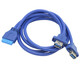 TEKX 主板USB3.0前置面板線擋板線 19針/20Pin轉usb3.0 2口轉接線0.75M 雙口USB3.0 70厘米