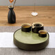 天下玉家 玉石茶盤(pán)家用茶托儲水式干泡小茶盤(pán)茶具創(chuàng  )意功夫茶臺商務(wù)禮品 祥月茶盤(pán)（青玉）-玉紋隨機