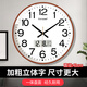康巴絲（Compas）掛鐘客廳靜音走時(shí)石英鐘表掛墻新款時(shí)鐘 3439A 日歷款咖木色 41cm