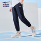 鴻星爾克（ERKE）童裝中性運動(dòng)褲兒童輕便透氣九分褲藍黑色170