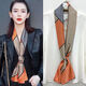 檬纖韓版春秋小長(cháng)條窄絲巾女洋氣百搭夏季圍巾裝飾領(lǐng)帶薄搭配西裝襯衣 風(fēng)情
