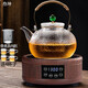 叁坤 加厚玻璃茶壺耐熱煮茶器養生壺泡茶燒水提梁壺普洱花茶壺過(guò)濾家用保溫煮茶電陶爐功夫茶具 綠珠壺+紅橡色茶爐【升級款】
