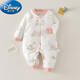 迪士尼（Disney）嬰兒衣服秋冬季保暖純棉a類(lèi)薄棉服裝連體衣新生兒夾棉長(cháng)袖哈衣寶 粉色小鵝薄棉連體衣 73cm 73碼建議5-7個(gè)月體重13斤-18斤