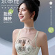 水中花無(wú)痕內衣女大胸顯小聚攏收副乳夏季薄款無(wú)鋼圈兔耳杯性感美背文胸 茵綠 M(34/75BC通杯)