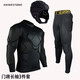 砂鈺 成人男守門(mén)員服上衣加厚門(mén)將服龍門(mén)服運動(dòng)護甲防護護膝護肘 長(cháng)袖三件套黑色 XL