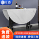 佐盛餐桌折疊餐桌仿大理石圓桌飯桌家用小戶(hù)型可移動(dòng)客廳大圓桌1.4米