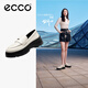 愛步（ECCO）厚底樂福鞋女倪妮同款英倫風一腳蹬厚底增高牛皮女鞋 蹤跡220723 石灰色22072301378 37 （尺碼偏?。? title=