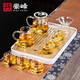 豪峰2026新款整套玻璃茶具套裝家用茶杯透明泡茶壺實(shí)木茶盤(pán)送新年禮物 A款 玻璃茶具10件套（無(wú)茶盤(pán)）
