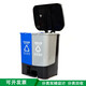 詩歐萊環(huán)保分類雙格腳踏式辦公室垃圾筒創(chuàng)意帶有蓋塑料腳踩大號 30L配套垃圾袋50只（45CM*50CM）