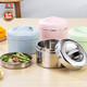 正飛 保溫飯盒304不銹鋼飯盒雙層保溫桶帶飯神器真空食堂多層便當(dāng)盒 1000ML真空保溫款（湯勺）