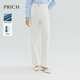 PRICH復古時(shí)尚白色直筒闊腿褲含萊賽爾高腰牛仔褲休閑通勤長(cháng)褲 39象牙白色 L 165