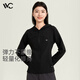 VVC衛衣女時(shí)尚修身保暖女女秋冬戶(hù)外休閑跑步防風(fēng)運動(dòng)短外套 曜石黑 L