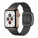LAZYODD適用iWatch9表帶蘋(píng)果手表S10代表帶Apple watch9/8/7/6/5/4/3/SE代真皮磁吸扣表帶ultra現代風(fēng)表帶 黑色+黑扣（真皮） 38/40/41MM