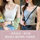 大美兔 螺紋吊帶背心女修身內(nèi)搭 u領(lǐng)遮副乳防走光外穿打底大碼無袖上衣 （白色+灰色） 加大碼XXL建議140-170斤