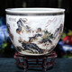 歡暢景德鎮陶瓷器大號魚(yú)缸磐石金魚(yú)烏龜缸養魚(yú)盆睡蓮碗蓮花盆特大瓷 江山多嬌 特大號