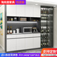 淘尚居靠墻餐邊柜巖板現代簡(jiǎn)約高柜客廳酒柜儲物廚柜碗柜一體組合柜定制 預售.C001-240(白+灰)8門(mén)4抽2玻