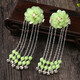 夢(mèng)君宸古典發(fā)簪古風(fēng)簪子古代步搖流蘇古裝頭飾女漢服發(fā)飾COS飾品 淺綠1對