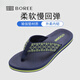 寶人（Boree）拖鞋男夏季新款平底人字拖防滑瑜伽墊涼拖鞋潮外穿夾腳高端沙灘鞋 綠色 42