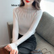 Mirza Mirror2024秋冬季新款內搭修身長(cháng)袖半高領(lǐng)打底衫帶鉆針織衫上衣女 白色 均碼