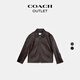 蔻馳（COACH）【新年禮物】奧萊男士皮革夾克外套寬松舒適黑色 紅咖啡色 L