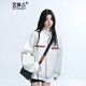 艾珠兒（Aizhuer）美式高街PU皮衣機車(chē)服女2025秋季新款設計感小眾寬松潮牌夾克外套 白色 M