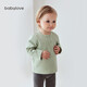 babylove嬰兒T恤春秋款純棉長(cháng)袖上衣男女寶寶純色百搭打底衫內搭秋裝