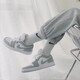 耐克（NIKE）【潮】Air Jordan aj1板鞋男女情侶新款低幫休閑運(yùn)動(dòng)籃球鞋休閑鞋 DC0774-105 煙灰白 男女同款 43