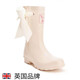 EVERCREATURES英國(guó)雨靴女雨鞋防滑水鞋女 時(shí)尚中筒 創(chuàng)意蝴蝶結(jié) 乳白色+蝴蝶結(jié)中筒11IDO 40(UK7)