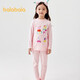 巴拉巴拉兒童秋衣秋褲套裝女童保暖內衣秋冬睡衣206424169006