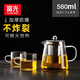 富光 茶壺茶水分離玻璃泡茶壺煮茶耐高溫帶濾網(wǎng)飄逸杯功夫茶茶具 580ml+2杯