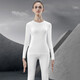 必行（bisual） 莫代爾緊身秋衣秋褲無(wú)痕薄款保暖打底內衣線(xiàn)衣線(xiàn)褲女士套裝 白色-V領(lǐng) M （適合80-100斤）