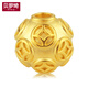 貝羅綺珠寶3d硬金999足金錢幣轉(zhuǎn)運珠金珠散珠子路路通黃金手鏈串珠男女 6毫米孔1.3毫米0.13-0.16克