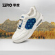 零度尚品Zero男鞋2025夏季新款真皮板鞋時尚拼接輕奢風(fēng)免系運(yùn)動休閑鞋男 耶魯藍(lán) 41