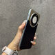 博巴特適用華為mate60pro手機殼素皮拼接電鍍mate60pro+高級感銀色冷淡風(fēng)保護套商務(wù)榮耀大孔超薄mate70 【藍色】 華為 Mate 60 Pro
